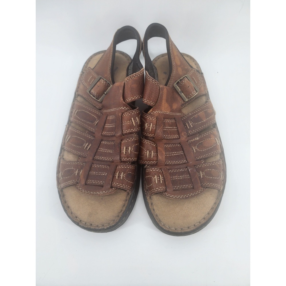 Journeys Mens Brown Leather Fisherman Sandals Slingback Size 12